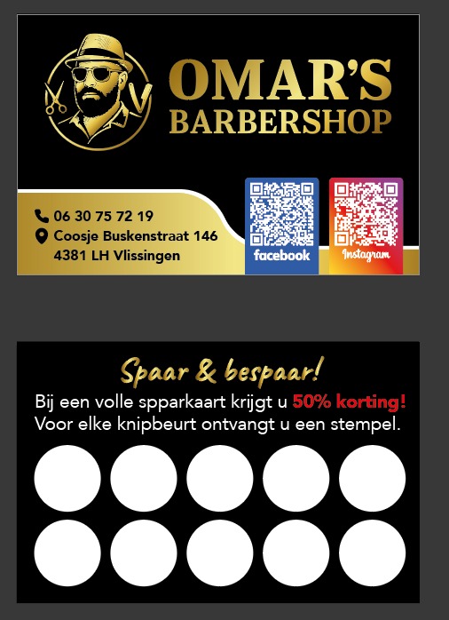 Omar's Barbershop Spaarkaart